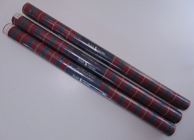 Vintage Ralph Lauren Wallpaper 3 Double Rolls Red Regimental Stripes NEW