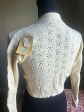 Thereabouts Girls M Ivory Knit V-Neck Button Front Cardigan Sweater Solid