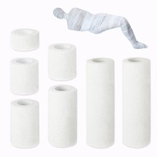 Furimuk 7 Rolls Halloween Mummy Bandage Wrap Costume Zombie Self Adhesive Ban...