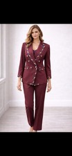 JOHN MEYER PANT SUIT/SIZE 10/RETAIL 280/Inseam 31/NEW W TAG/WINE