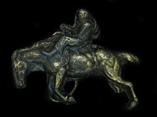 TE01140 VINTAGE 1970s BRONC RIDER RODEO WESTERN COWBOY BELT BUCKLE