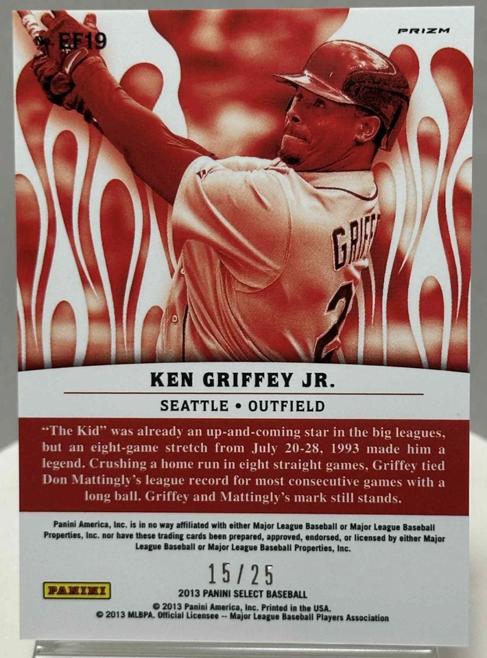 Panini Select 2013 Ken Griffey Jr. En Fuego Prizm Gold/25 Foto 2 de 2
