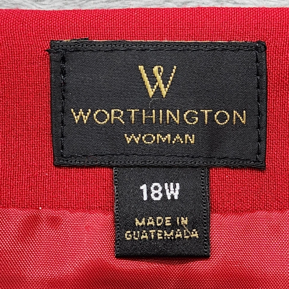 Falda Worthington Mujer 18W Roja Lápiz Forrada Trasera Cremallera Elastizada Oficina Pinup Foto 4 de 4