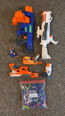 LOT 6 Nerf Dart/Soft Guns Mixed Lot of 6 Blasters with darts/ammo