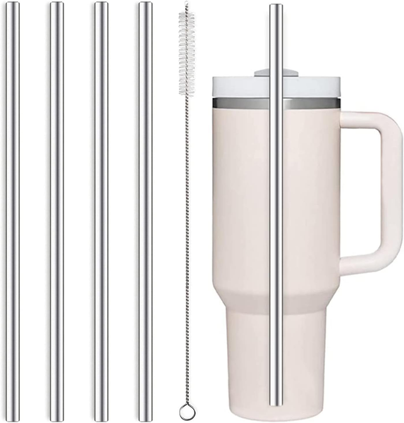 Edelstahl Strohhalme 31 Cm Lange Strohhalme, 4 StüCk Strohhalme Wiederverwendbar-image