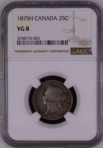 1875 Canada 25 Cents — photo from the most recent tracked eBay sale