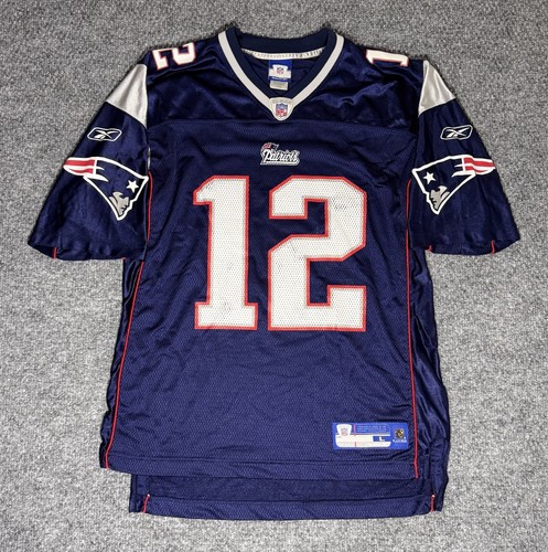 New England Patriots #7 Tom Brady Jersey Reebok NFL Football Navy Blue Sz Large