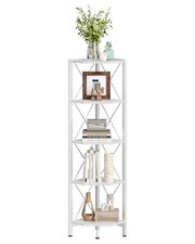 Corner Shelf, Corner Bookcase, 55.2" Tall Vertical Display Rack, 5-Tier White