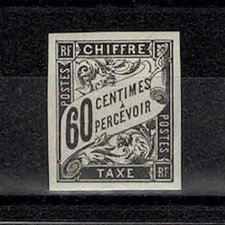 FRENCH COLONIES YVERT TAXE 11 SCOTT POSTAGE DUE J11 " 60c BLACK " MNH VF A347