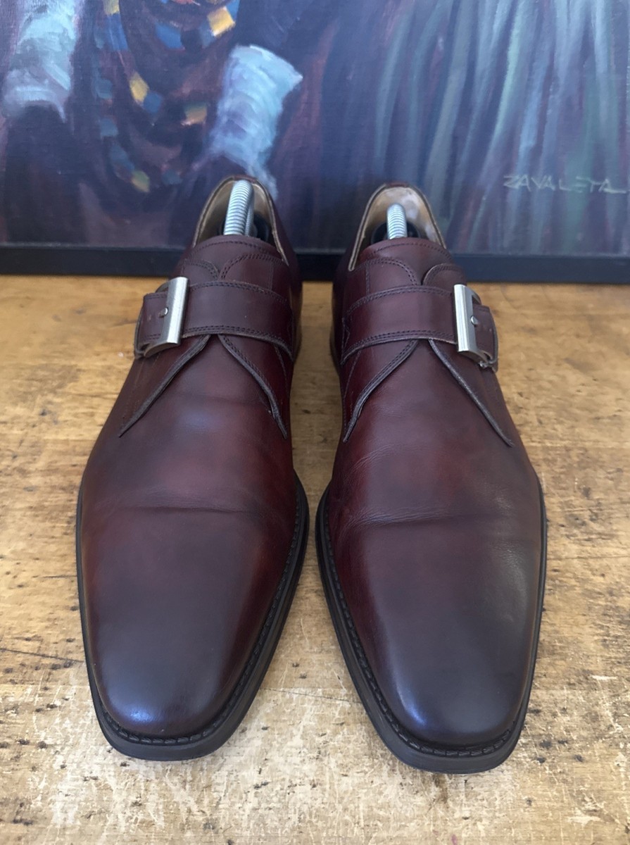 Magnanni Marco II Monk Strap Brown Spanish Leather Square Toe Shoes - Size 10.5 Magnanni Marco II Oxfords Men main image 2