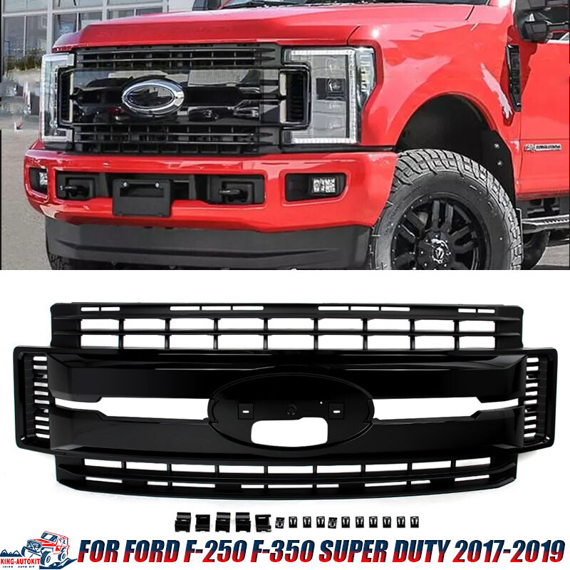 Matte Black Front Bumper Grille For 2017-2019 Ford F250 F350 Super Duty – Direct Fit