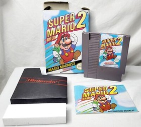 Super Mario Bros. 2 (NES, 1988) W/Manual *TESTED & WORKING* Box Damage