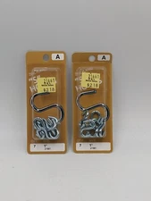 Zinc Plated Closed S Hooks, Midwest Fastener, 1" 21661, Lot of 14