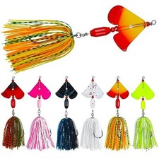 Spinnerbait Fishing Lures Kit, 6pcs Bass Fishing Buzzbait Lures Hard B-6pcs