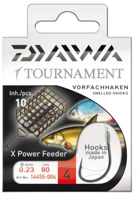 DAIWA Tournament X Power Feeder, Vorfachhaken, gebundene Haken, Angelhaken, Top
