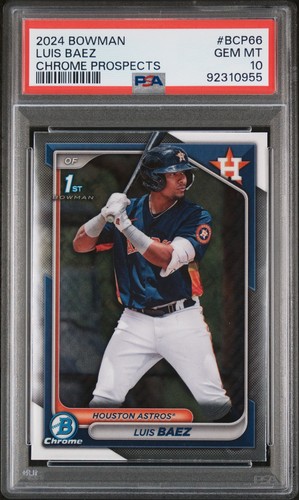 PSA 10 LUIS BAEZ 1st 2024 Bowman Chrome Prospects ASTROS Rookie RC GEM MINT