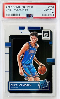 2022 Donruss Optic Chet Holmgren Rated Rookie RC #208 PSA 10