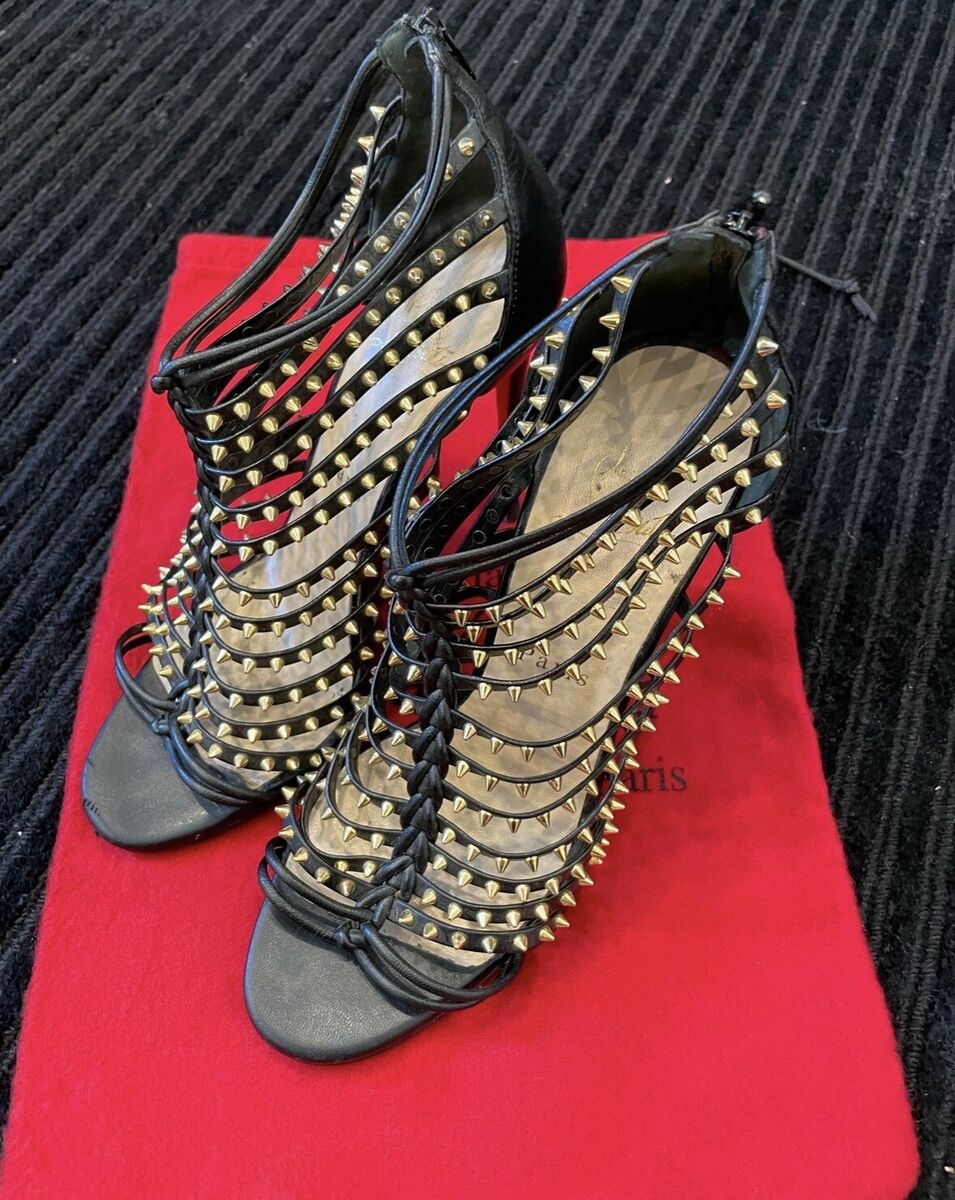 Christian Louboutin Black gold Milla Clou Dress Sandals 35.5 Christian Louboutin Black gold Milla Clou Dress Sandals 35.5