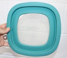 Rubbermaid Storage Container Replacement Clear Window Lid 10M5M6 Teal 9.5" guc