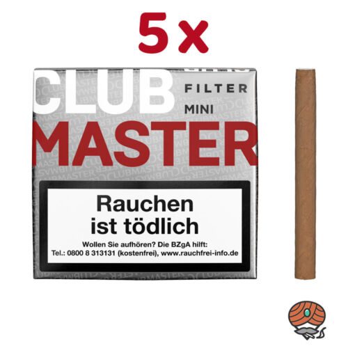 5x Clubmaster Mini Filter Red (Vanilla) No. 222 Zigarillos à 20 Stück - Bild 1 von 3