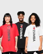 Zumba I Love Zumba Unisex Tee - 1 Size Fits Most! Choose Red, Black or White!