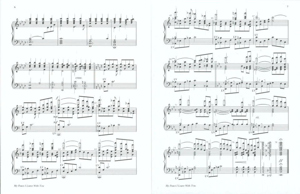 My Peace I Leave With You Sheet Music 3-5 Octaves Handbells 1995 Howard F Starks - Image 3 of 4