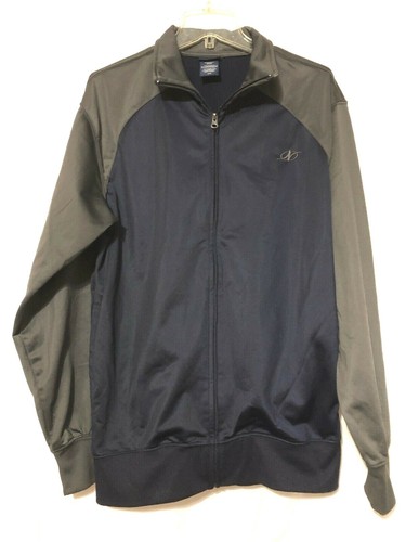 Nordictrack Mens Blue Gray Full Zipper Warm Up Jacket Size Medium
