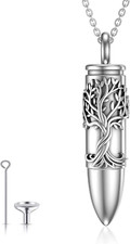Cremation Jewelry Urn Necklace for Ashes 925 Sterling Silver Butterfly/Tree of L
