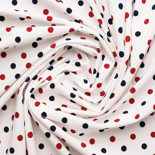 Polkadot-rouge/bleu-Coton-jers