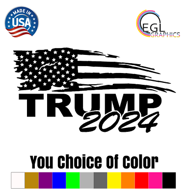 Sell President Donald Trump Flag 2024 Vinyl Decal Sticker Car Truck Politcal Maga USA In JIN HUA - Foto 9