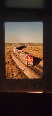 XLD11 TRAIN ENGINE LOCOMOTIVE 35MM SLIDE SANTA FE 510, CROOKTON, AZ, 1997