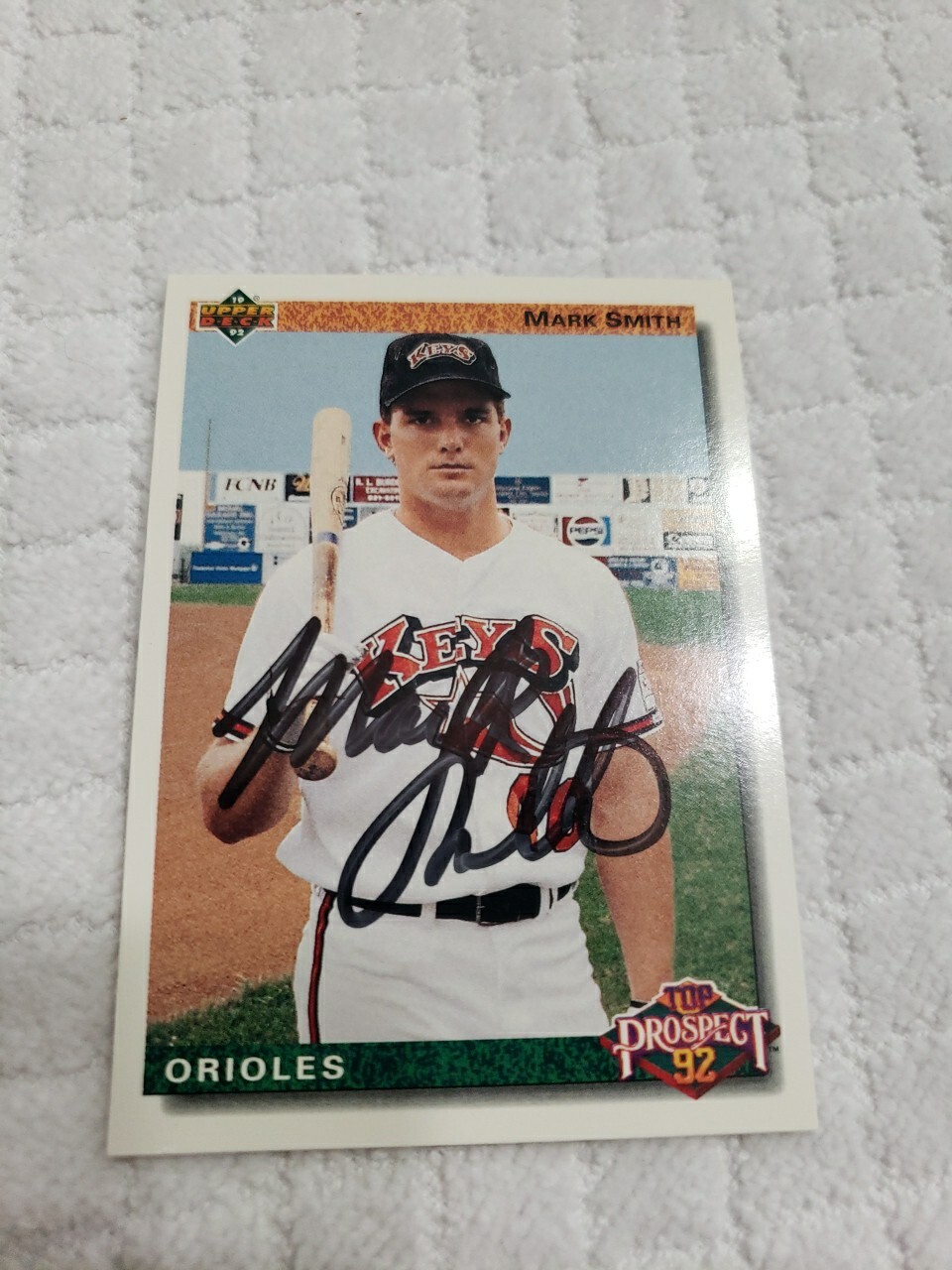 1992 Upper Deck MARK SMITH Signed Card autograph auto ORIOLES RC