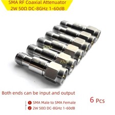6pcs SMA-JK RF Coaxial Microwave Attenuator DC-8G 2W 50 1dB 3dB 5dB 10dB 15dB