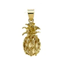 New 14k Gold 3D Pineapple Pendant