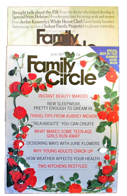 Family Circle Magazines 2 June 1967 January 1968 Kennedy Heloise