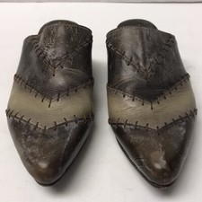 FREEBIRD by Steven Womens Sz 8 Nola Gray Multi Leather Mule Slip On Shoes