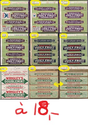 WRIGLEY Chewing GUM WRAPPER label 1924-1942 - 1 PIECE for US$ 18.00 - BUY IT NOW