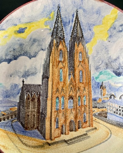 HERMOSA PLACA DE CERÁMICA ROSENTHAL VINTAGE 13" CATEDRAL A KOLN ON THE RHINE Exc - Imagen 2 de 4