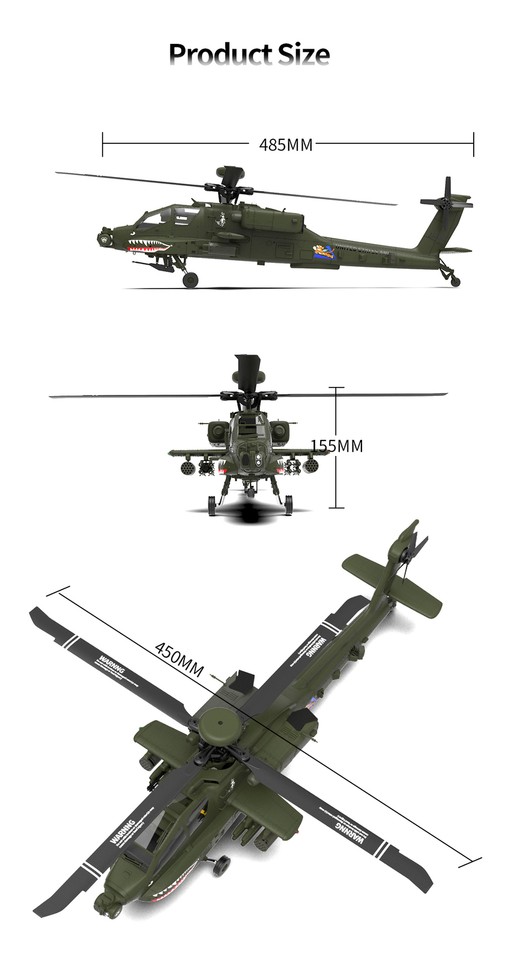 YXZNRC F11 AH 64D Apache RC Helicopter With 6 Axis Gyro 2 4G 6CH 1 32 yxznrc-f11-ah-64d-apache-rc-helicopter-with-6-axis-gyro-2-4g-6ch-1-32