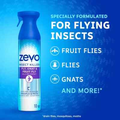 Zevo Flying Insect Killer - Fly, Gnat, & Fruit Fly Spray 10oz [IMPORTED]