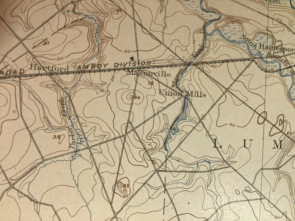 Mapa original del USGS de 1903 de Mt Holly, Medford, Moorestown, Sandtown, Mt Laurel, Nueva Jersey Foto 4 de 4