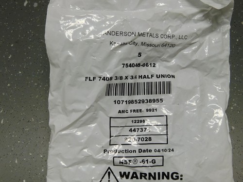 (5) AMC Latón 3/8" Flare x 3/4" MIP Macho Media Unión para Combustible Gas Aire Agua - Imagen 2 de 2
