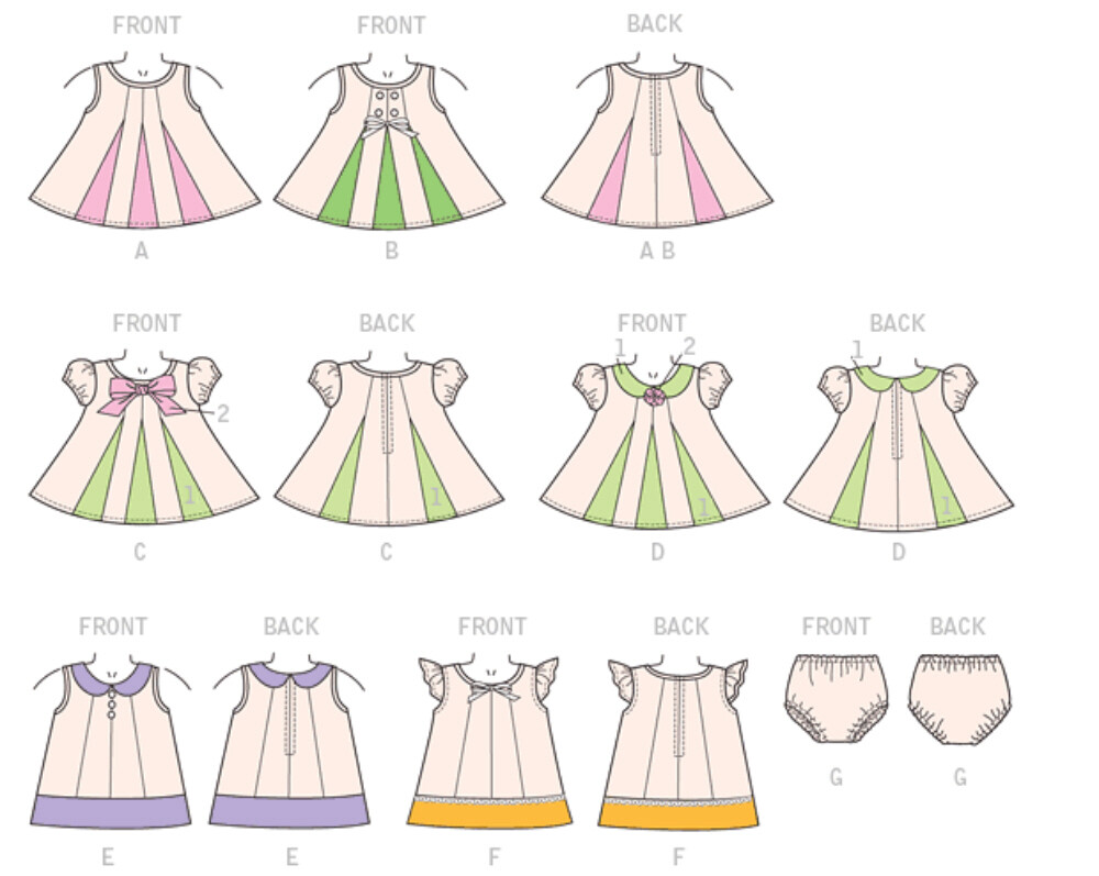 sewing-pattern-sew-baby-clothes-infant-clothing-girls-party-pleated-dress-7177-ebay