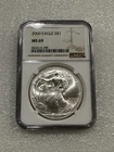 2000 Silver Eagle NGC MS69 Brown Label ~ NO SPOTS ~ PRISTINE   (085)