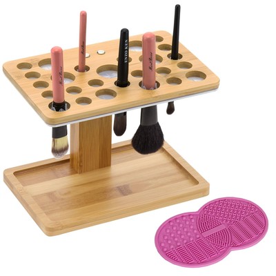 Bamboo Brush Makeup Cosmetic Air Drying Rack Tower Acrylic Folding Brushes Dr...