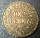 1911 Penny Australian PreDecimal Coin KGV Ungraded (Lot 4437)