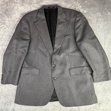 Chaps Ralph Lauren Blazer Mens 44R Grey Silk Wool Houndstooth Windowpane Canada