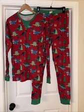 Nuevo Conjunto de Pijama Wondershop Hombre Dinosaurio Rojo Navidad 2 Piezas Algodón Ropa de Dormir M