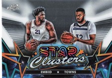 2023-24 Topps Chrome Cosmic #SC-6 Karl-Anthony Towns / Joel Embiid Star Clusters