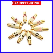 RCA Female Plug Screws Audio Video in-Line Jack Adapter Gold Plated Solder Ty...